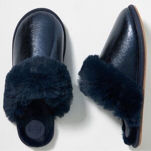 Anthropologie Navy Blue Slippers